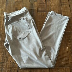 Travis Mathew Open to Close Men’s 5 Pocket Golf Pants Light Grey 32 Like New
